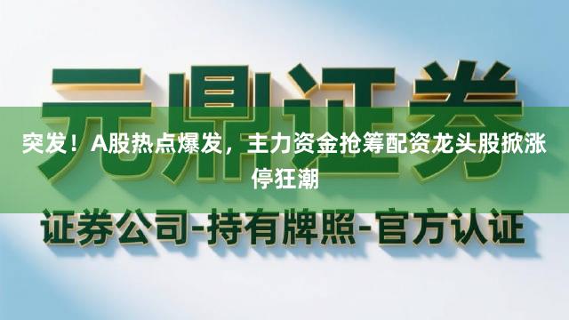 突发！A股热点爆发，主力资金抢筹配资龙头股掀涨停狂潮