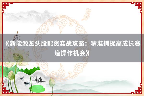《新能源龙头股配资实战攻略：精准捕捉高成长赛道操作机会》