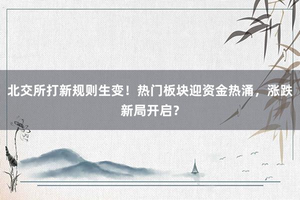 北交所打新规则生变！热门板块迎资金热涌，涨跌新局开启？