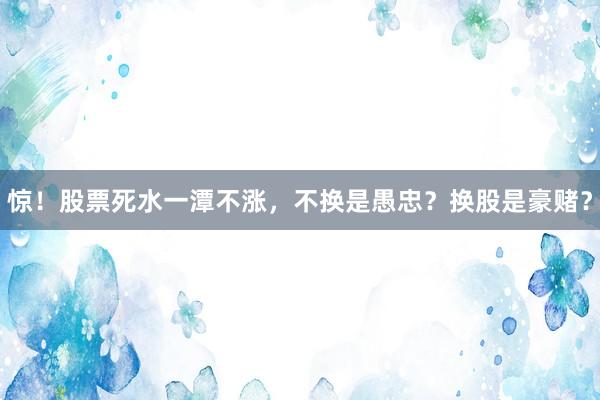 惊！股票死水一潭不涨，不换是愚忠？换股是豪赌？