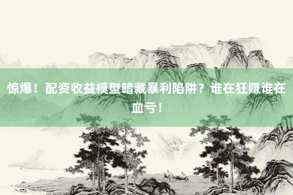 惊爆！配资收益模型暗藏暴利陷阱？谁在狂赚谁在血亏！