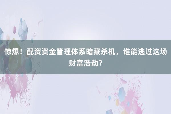 惊爆！配资资金管理体系暗藏杀机，谁能逃过这场财富浩劫？