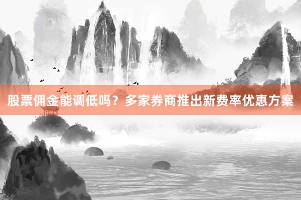 股票佣金能调低吗?多家券商推出新费率优惠方案