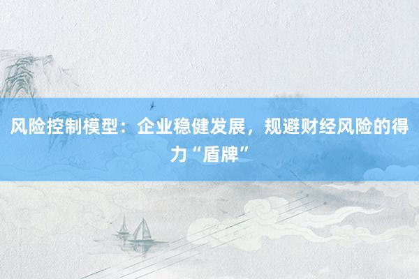 风险控制模型:企业稳健发展,规避财经风险的得力“盾牌”