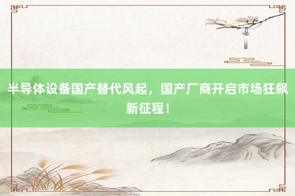 半导体设备国产替代风起，国产厂商开启市场狂飙新征程！